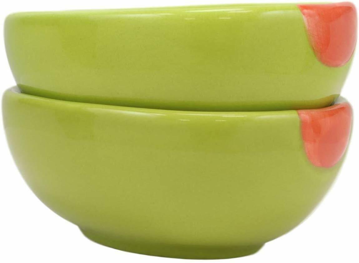 1 Green European Olive Half Slice Small 4oz Dipping Bowl (SET OF 2) EBR02