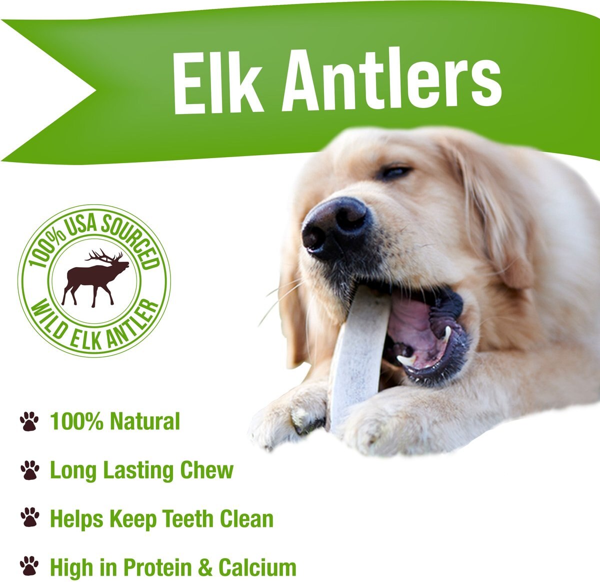 Buck Bone Organics Elk Antler Dog Chews