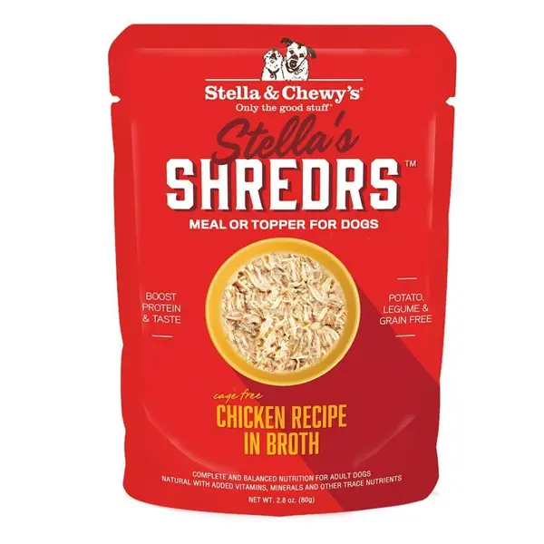 Stella and Chewy's 2.8 oz Shredrs Cage Free Chicken in Broth Dog Food