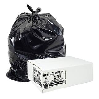 55 Gallon to 60 Gallon Black Low Density EZ Tie Closure Trash Bag (100-Count) RCT-60