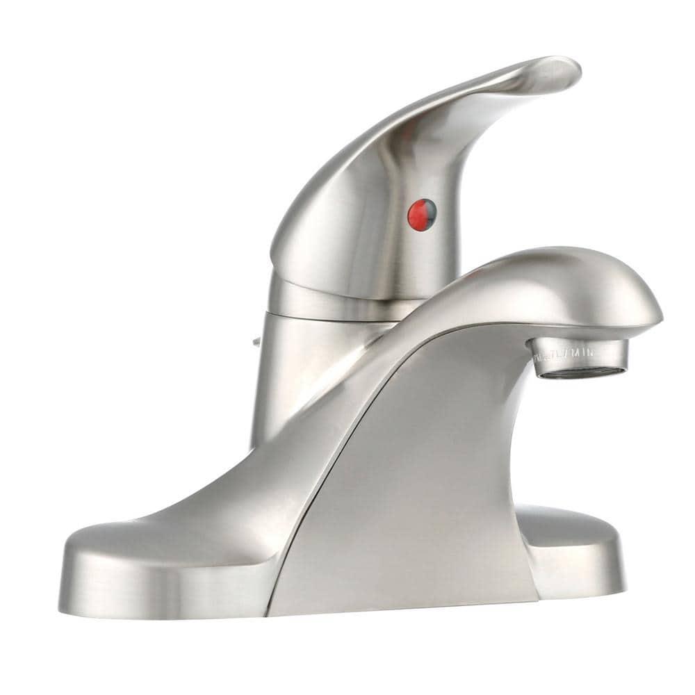 Delta Foundations 4 in Centerset SingleHandle Bathroom Faucet with Metal Drain Assembly in Stainless