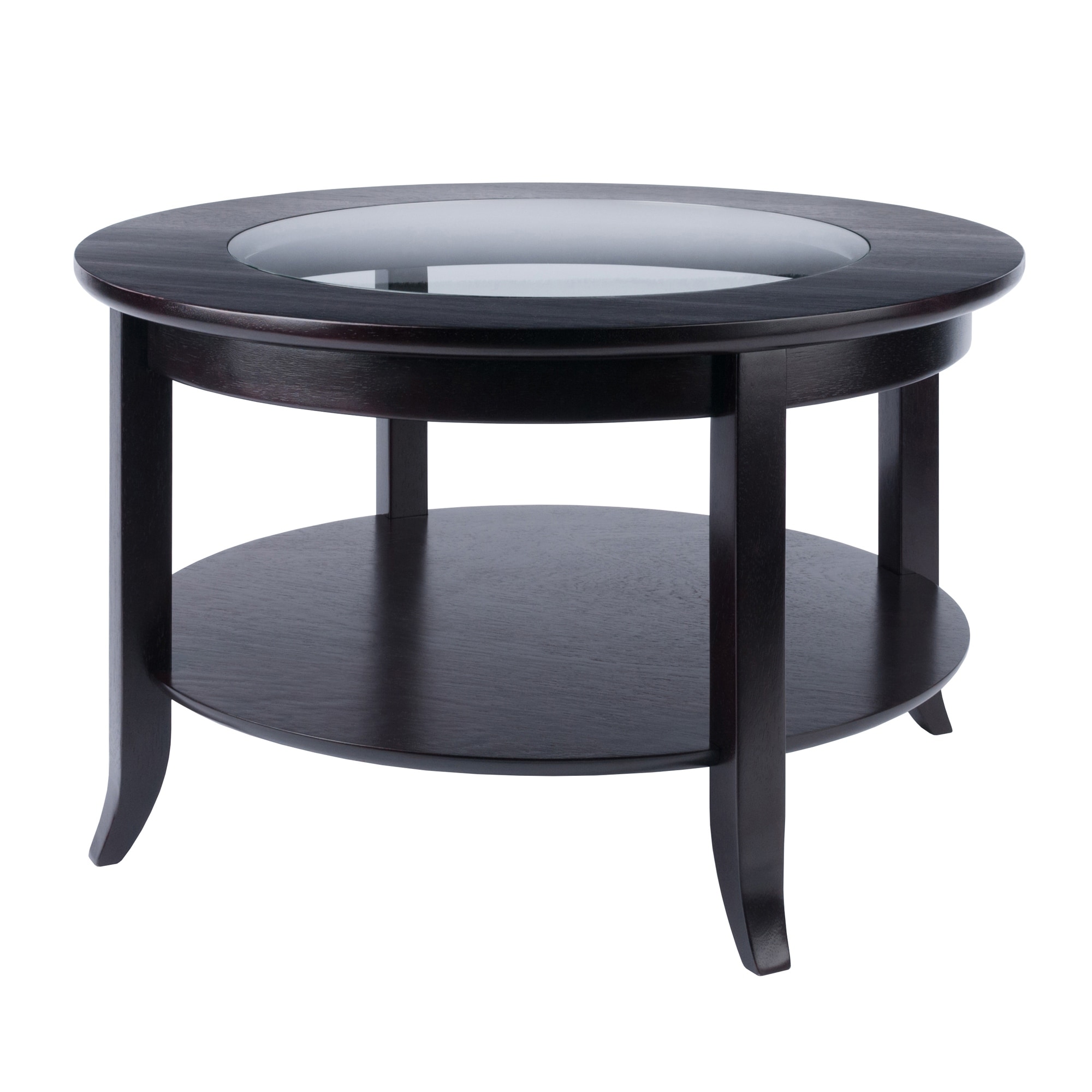 Genoa Coffee Table， Espresso - 30 x 30 x 18.03 inches