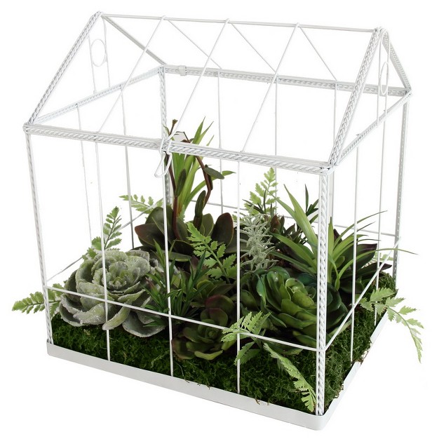 Artificial Succulent Garden In Greenhouse - Green/white