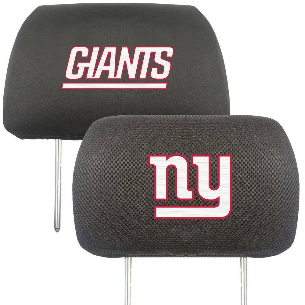 FANMATS NFL New York Giants Black Embroidered Head Rest Cover Set (2-Piece) 12508