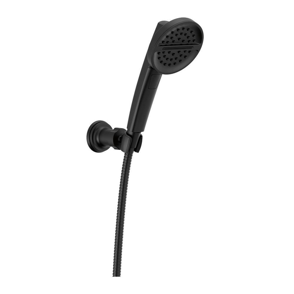 Delta 3-Spray Patterns 1.75 GPM 4.13 in. Wall Mount Handheld Shower Head in Matte Black 55386-BL