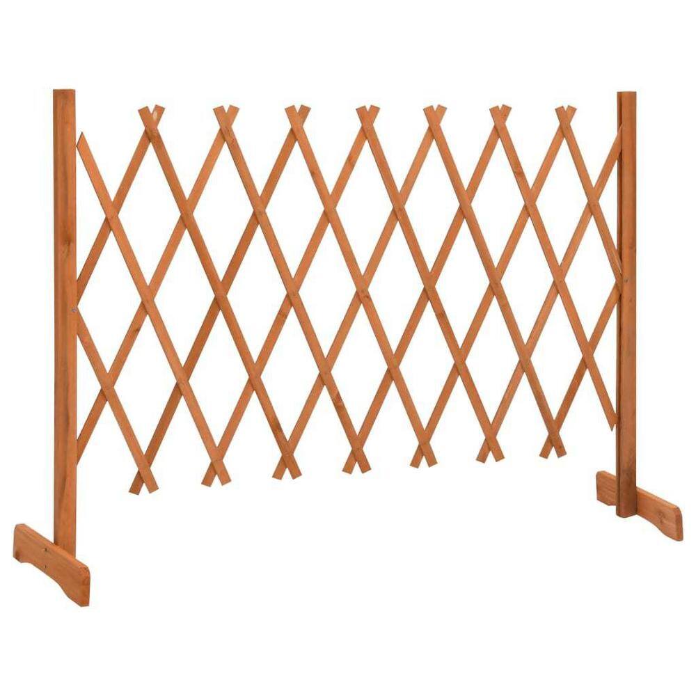 Afoxsos 59.1 in. L x 31.5 in. H Orange Firwood Garden Trellis Fence Decorative Fence HDDB2000