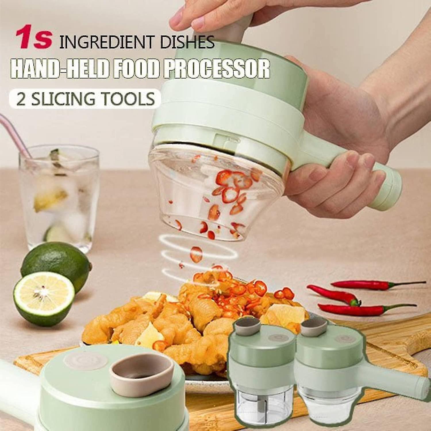 4 In 1 Portable Electric Vegetable Cutter Cordless Kitchen Food Blender