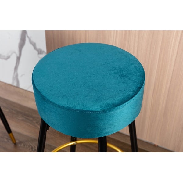 Bar Stools Set of 2 Velvet Kitchen Stools Dining Chair