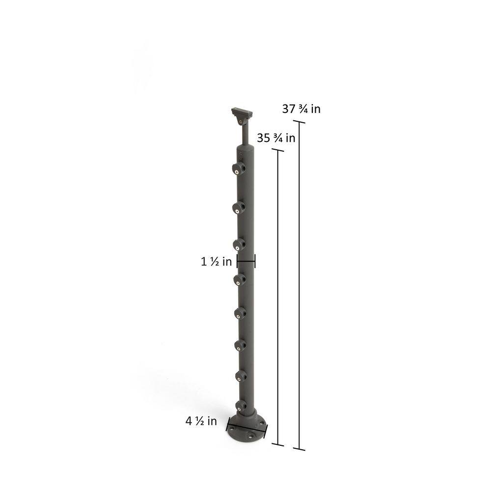 Dolle Prova PA1b 36 in. x 1-12 in. Anthracite Top Mount Post 86028