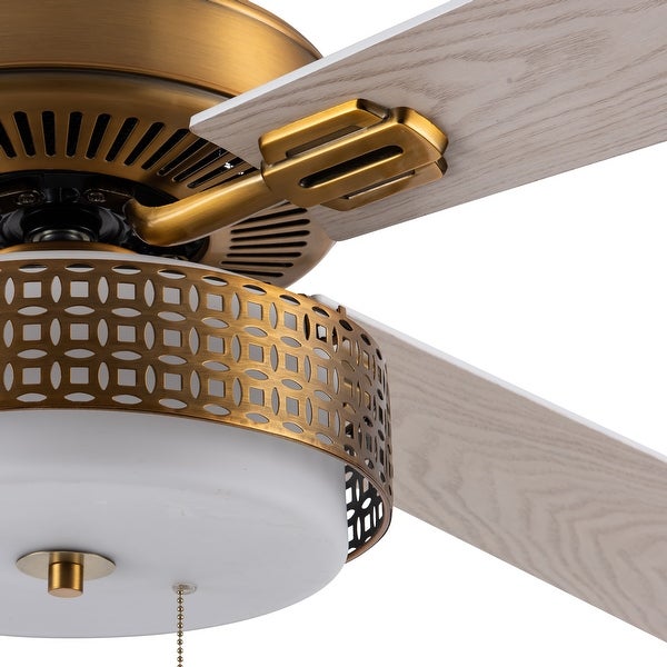 Dinah River of Goods Brass and Glass 52-Inch Ceiling Fan with Light - 52