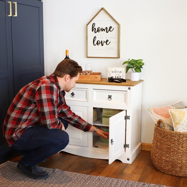 Solid Pine Console Table with Drawer - 31.5 inches H