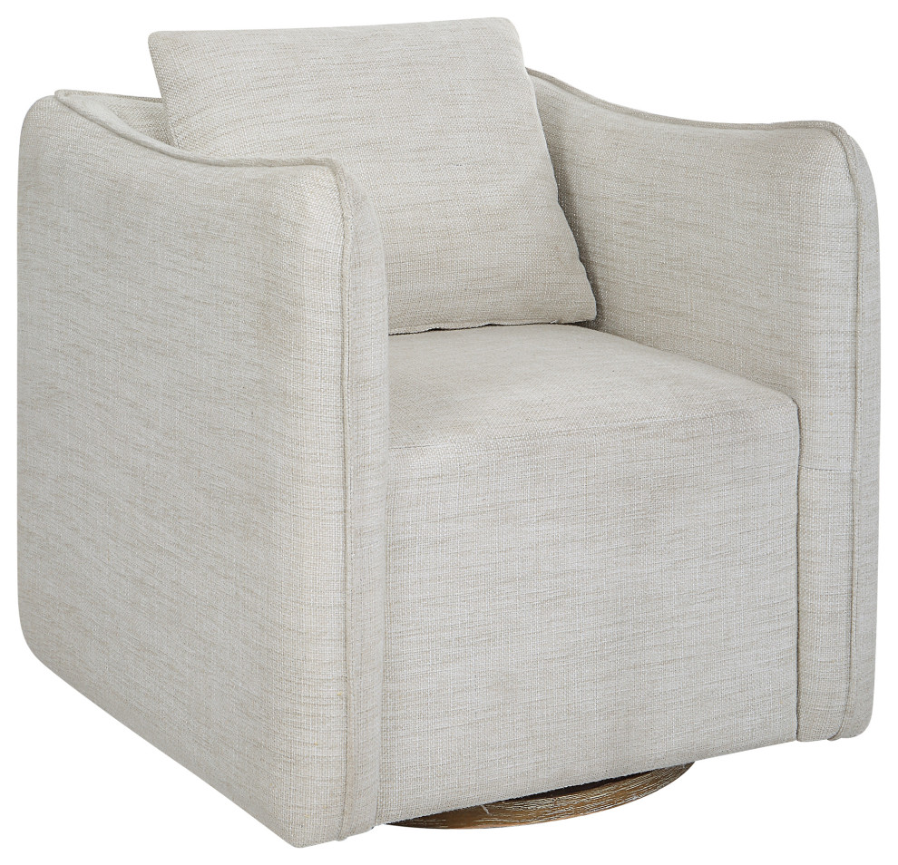 Uttermost Corben White Swivel Armchair   Modern   Armchairs And Accent Chairs   by Zin Home  Houzz