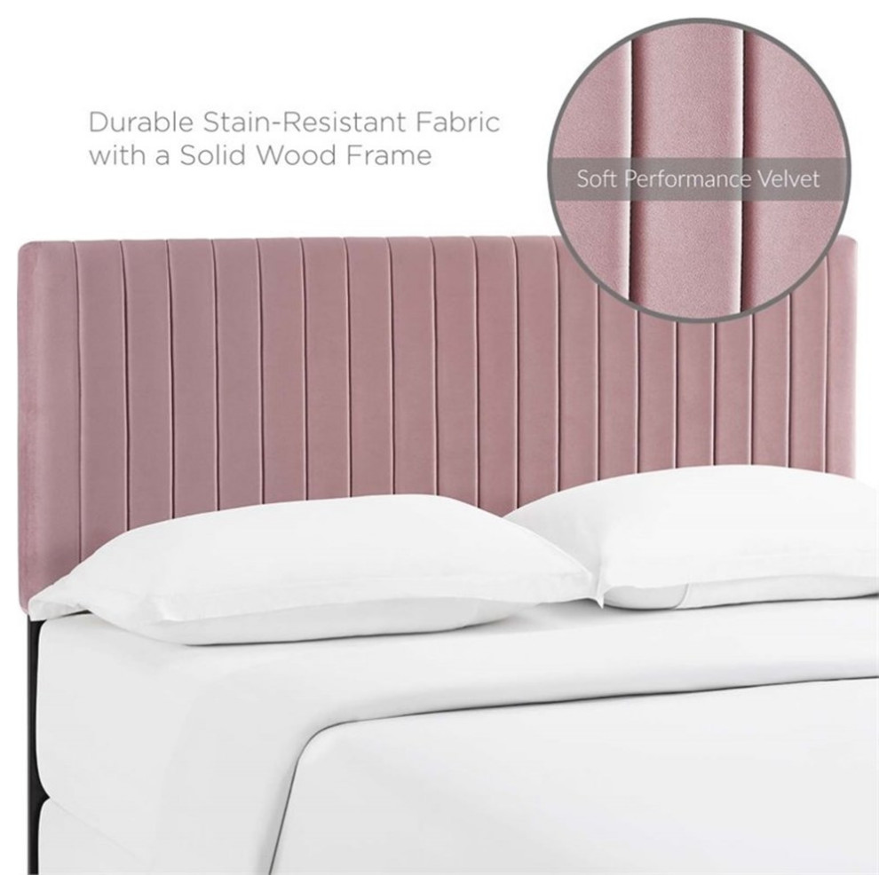 Modway Keira Velvet Full Queen Headboard in Dusty Rose   Contemporary   Headboards   by Homesquare  Houzz