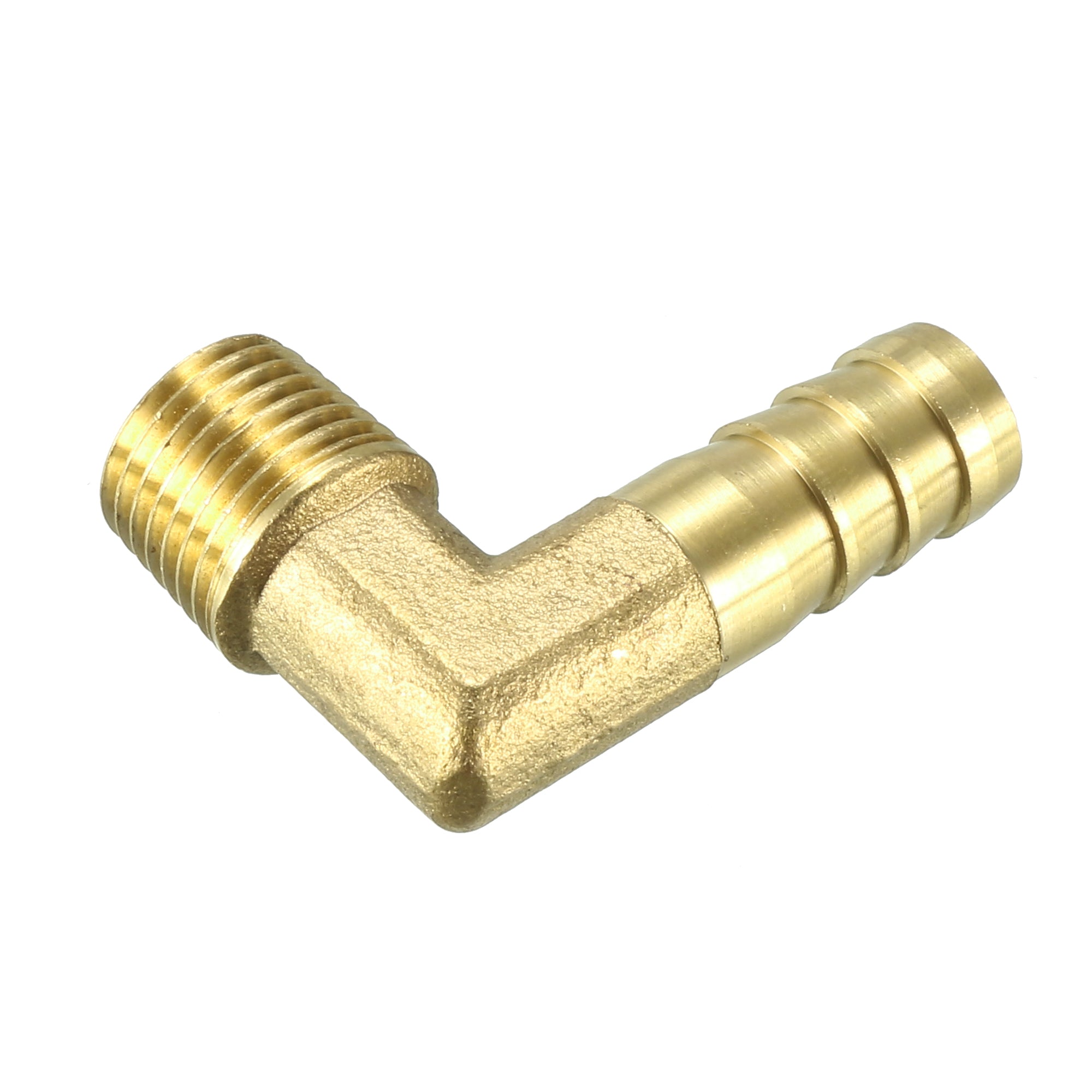 Brass Barb Hose Fitting 90 Degree 10mm Barbed x 1/4 PT Male Pipe Connector