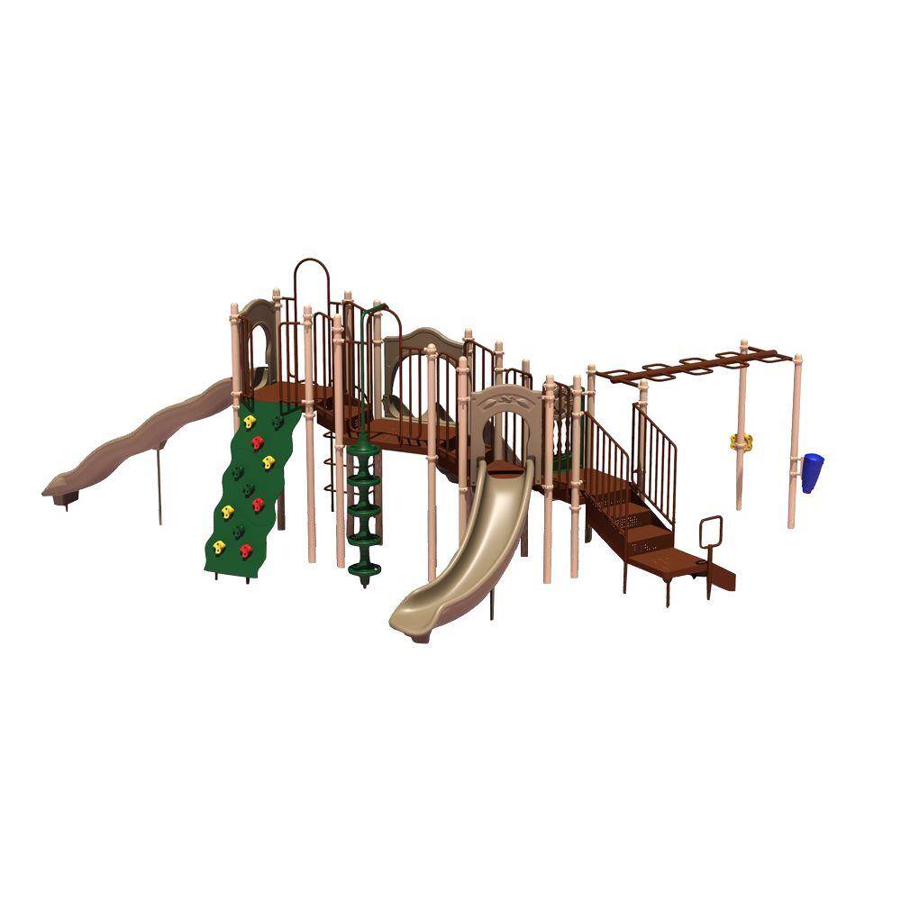 Ultra Play UPlay Today Slide Mountain (Natural) Commercial Playset with Ground Spike UPLAY-015-N