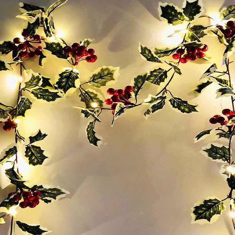 Indoor String Lights 2M 20Led Christmas Berry Garland Battery Powered