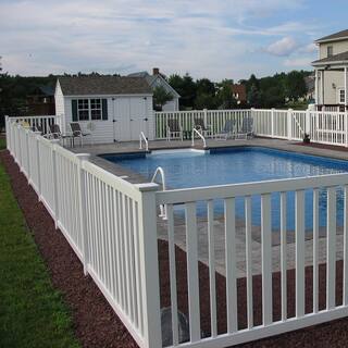 Weatherables Atlantis 4 ft. H x 8 ft. W White Vinyl Pool Fence Panel PWPO-ALT-4X8