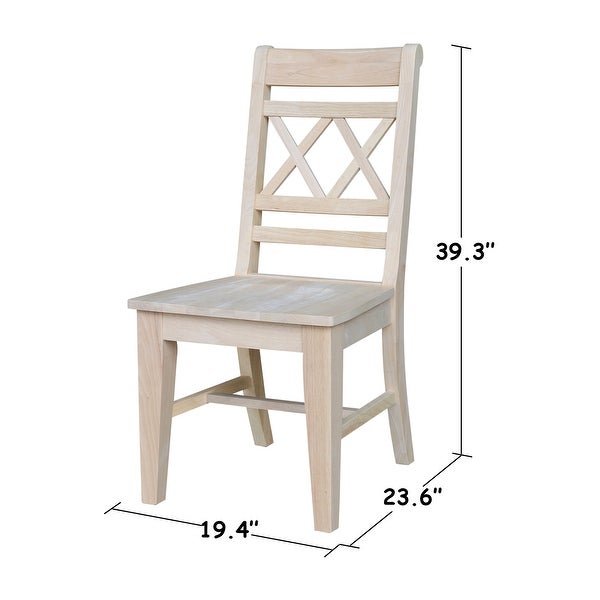 Double X-Back Chair， Set of Two