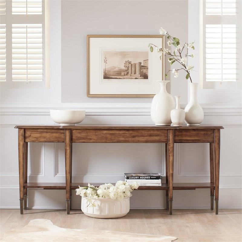 Beaumont Lane Skinny Console Table in Brown   Midcentury   Console Tables   by Homesquare  Houzz