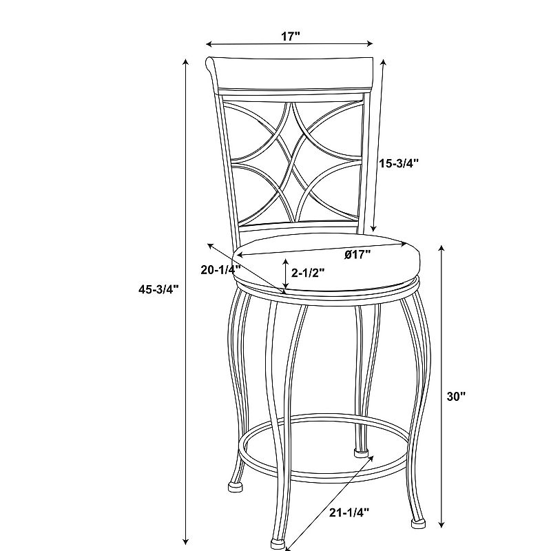 Linon Gathered-Back Counter Stool