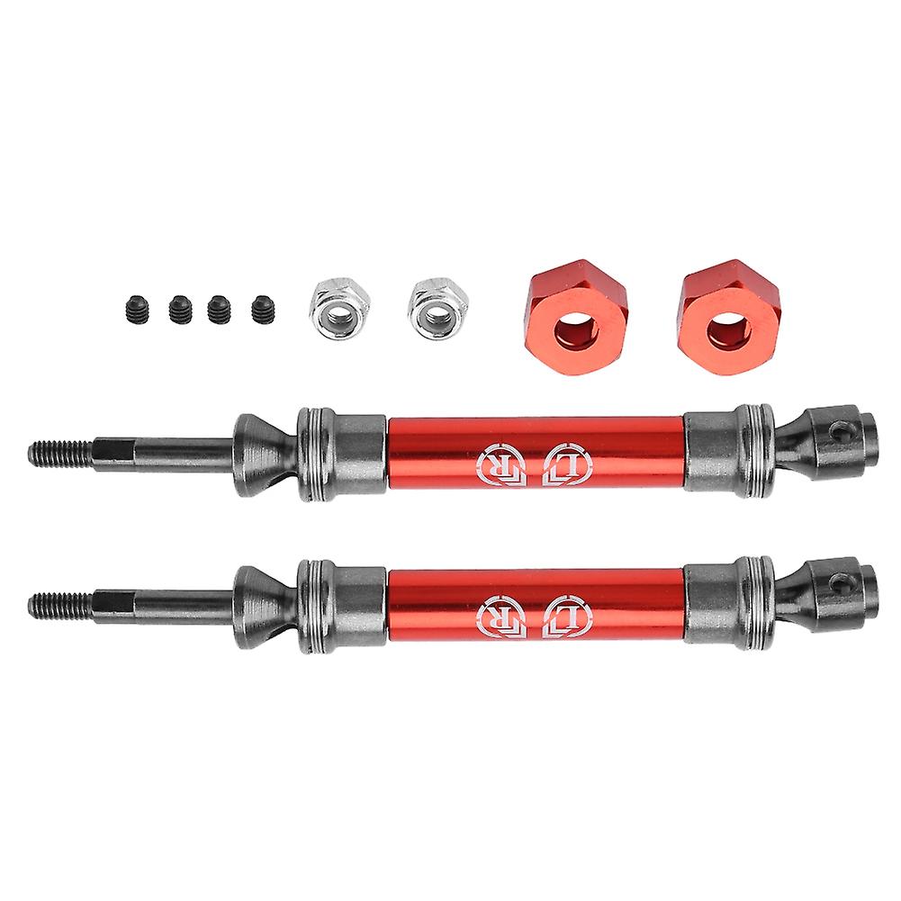 2pcs Rear Drive Shaft Cvd Transmission Axle For Traxxas Slash 4x4 1/10 Truck (red)