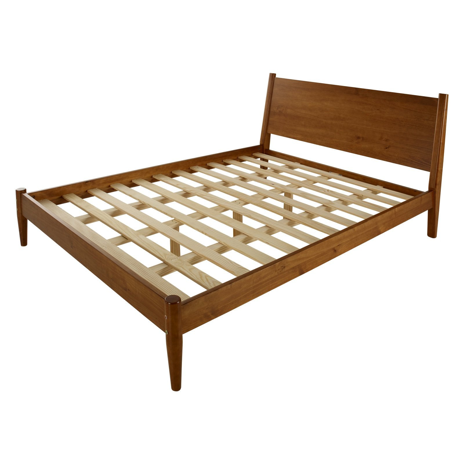 Mid-Century Panel Bed - King Size - Castanho Finish