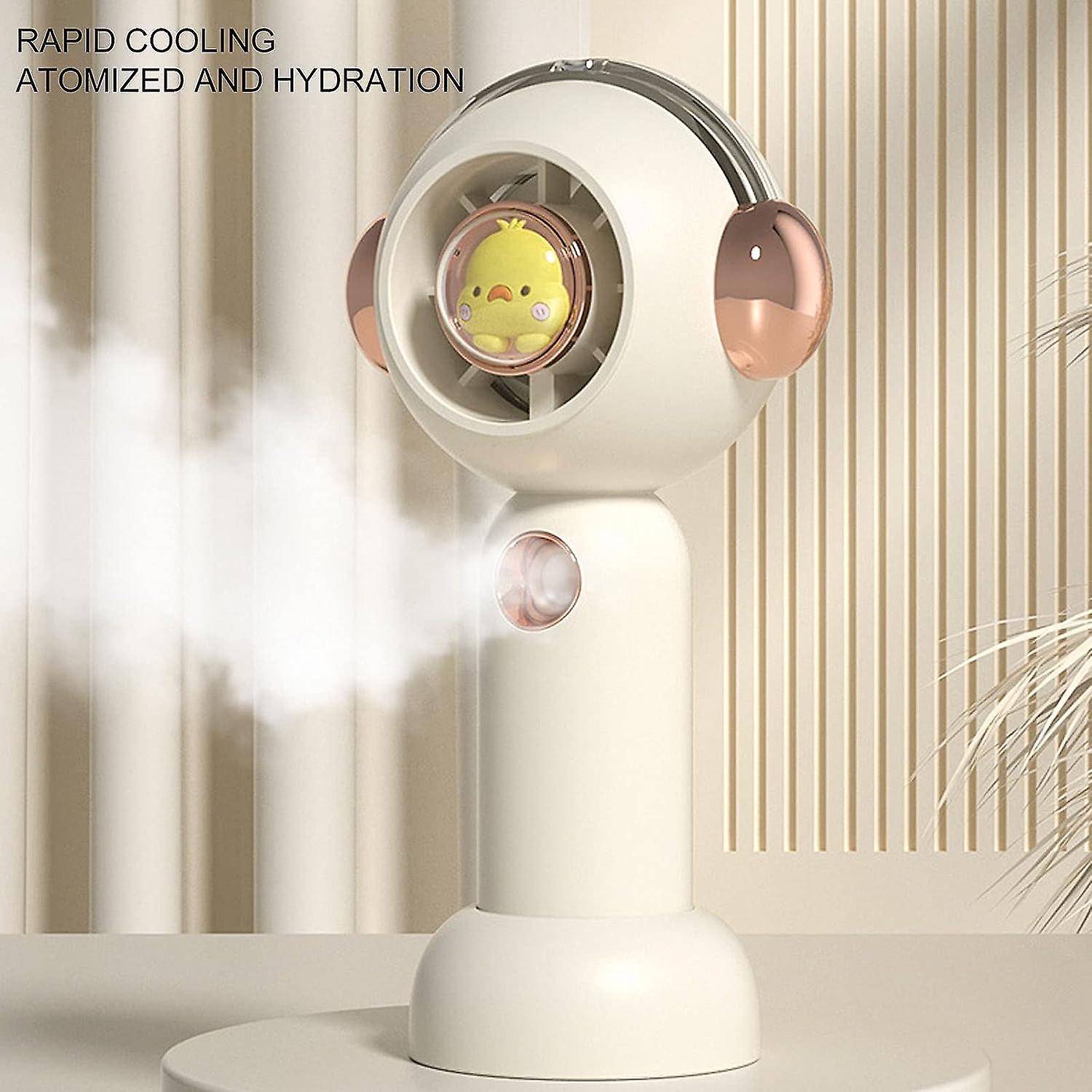 Small Mist Fan， Atomization Function， Large Air Volume， Usb Abs， Nice Quiet Small Pocket Fan For Home (white)