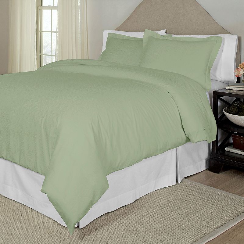 Pointehaven 300-Thread Count Printed Duvet Cover Set