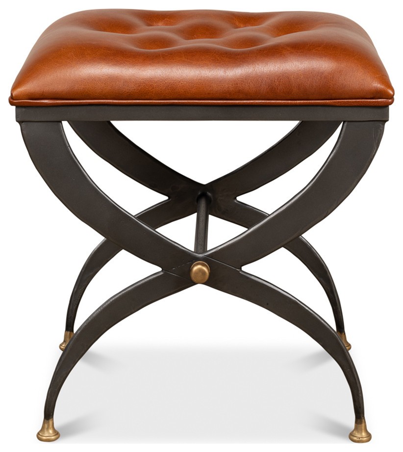 Modern Curule Stool   Traditional   Footstools And Ottomans   by English Georgian America  Houzz