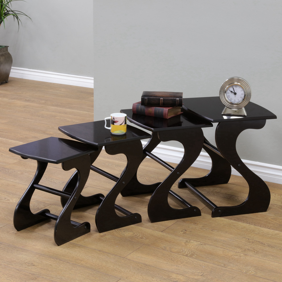 Set of 4 nesting tables in Expresso   Transitional   Side Tables And End Tables   by Megahome  Houzz