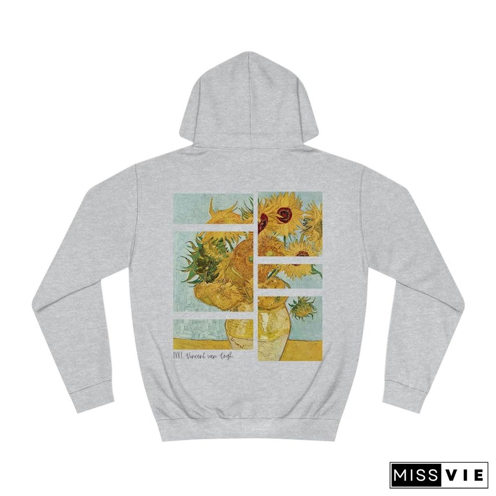 Sunflowers Hoodie Vincent Van Gogh Art Retro Vintage Hoodie