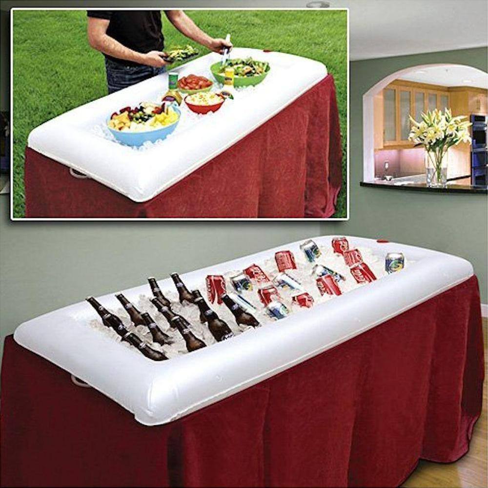 Novelty Place Inflatable Ice Serving Buffet Bar with Drain Plug - Salad Food and Drinks Tray for Party Picnic and Camping NP.InflatableBar