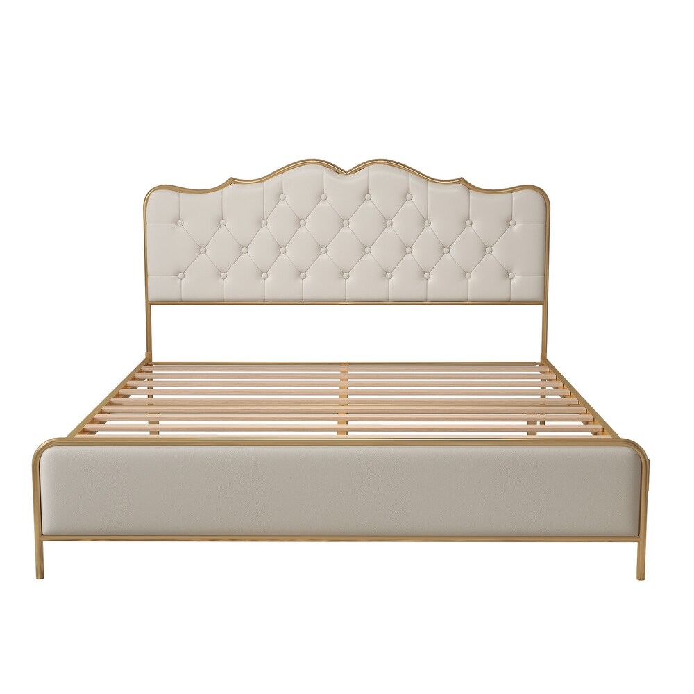 Buckle shaped backrest Platform Bed