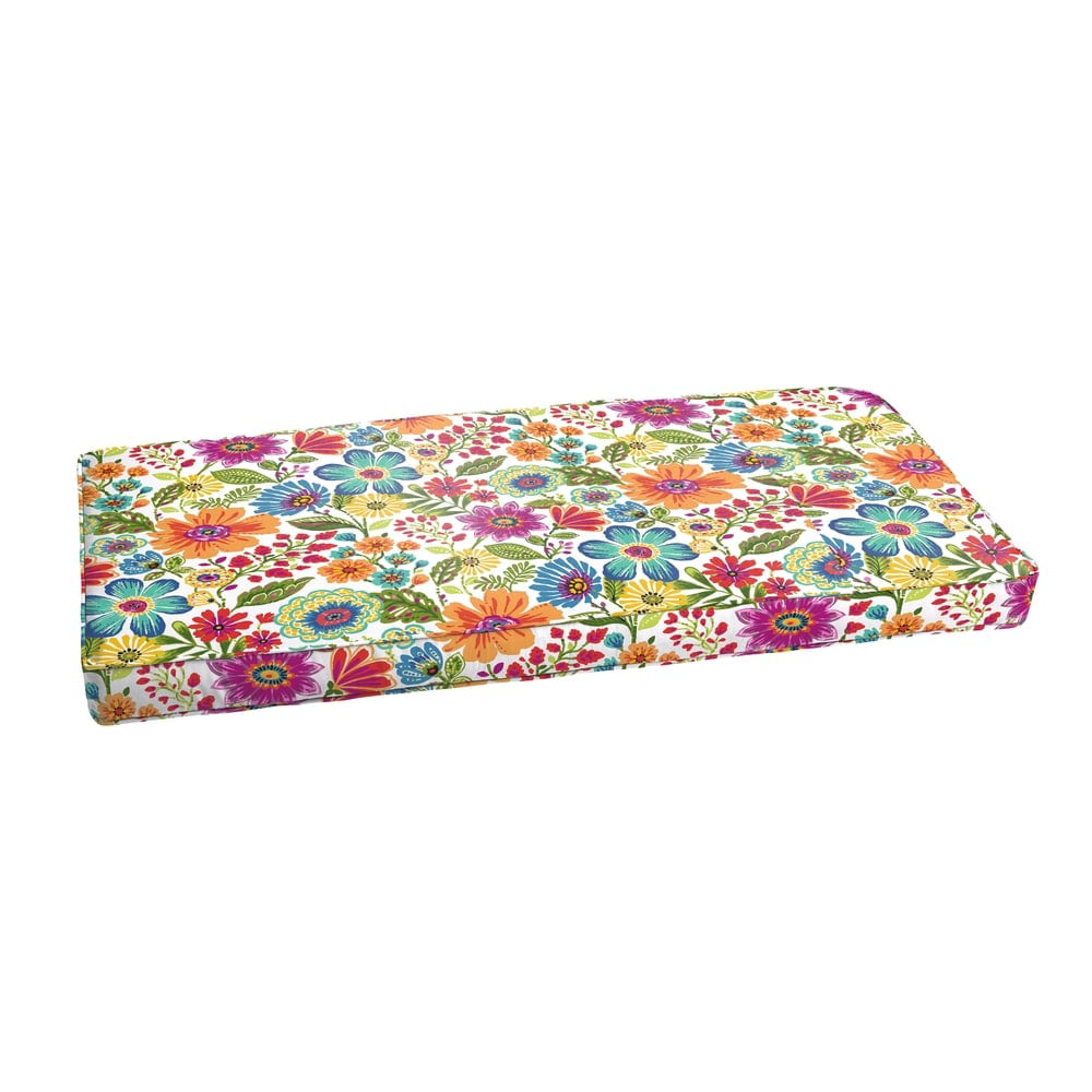 Humble and Haute Galliford Multi Floral Indoor/ Outdoor Bench Corded Cushion 60 in w x 19 in d