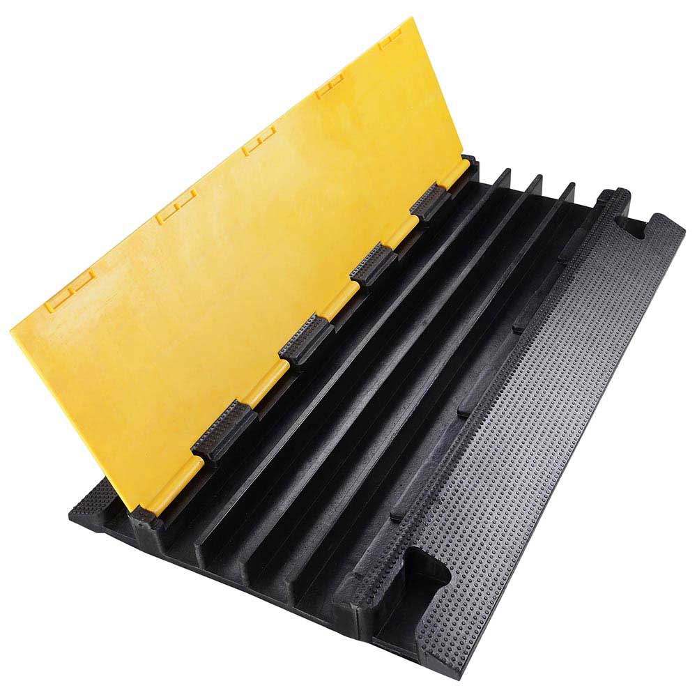 Yescom Cable Ramp Protector Rubber Cable Cover 4 Channel