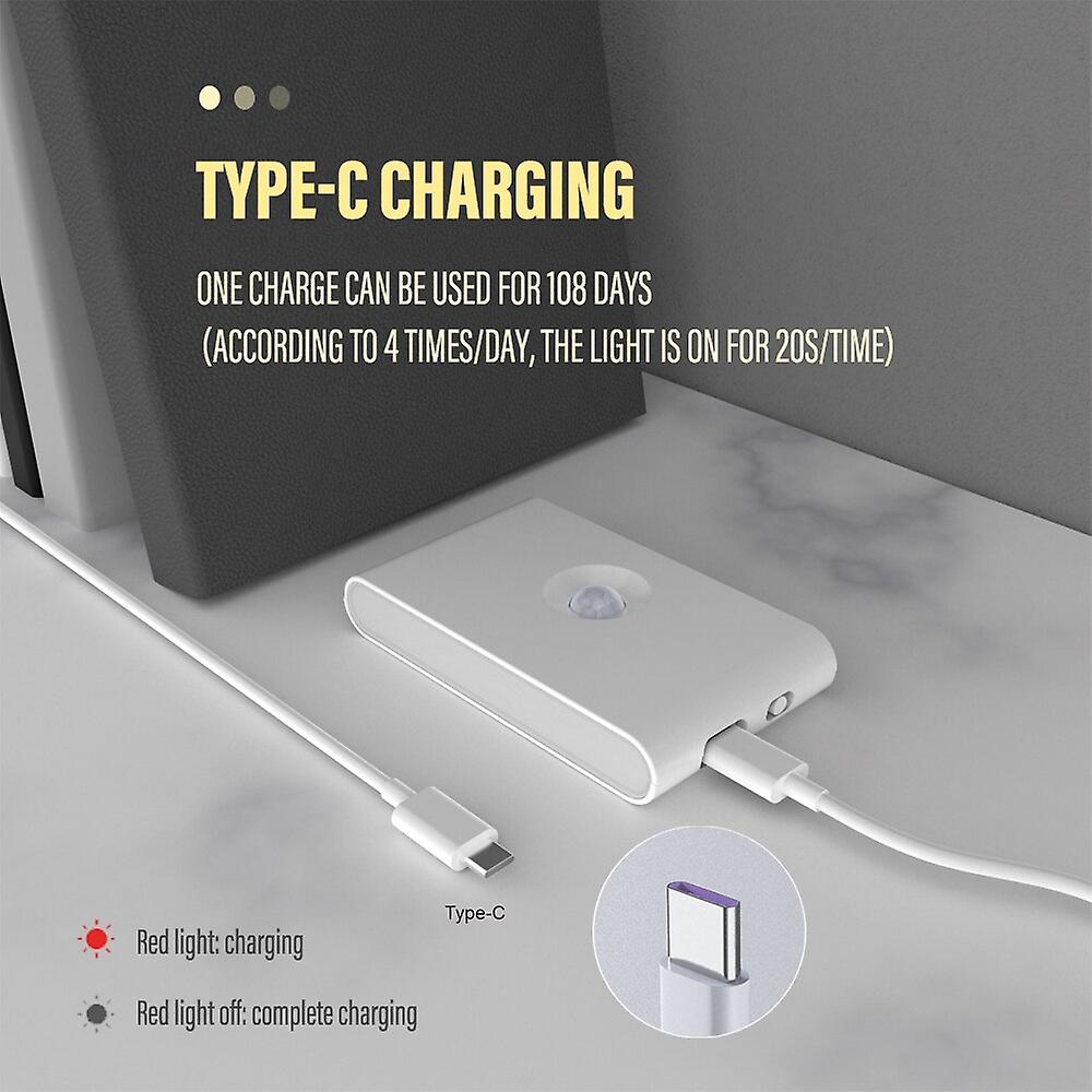 2pcs Led Intelligent Sensor Night Light Wireless Usb Charging Motion Sensor Wall Light For Bedroom Corridor Cabinet Lighting