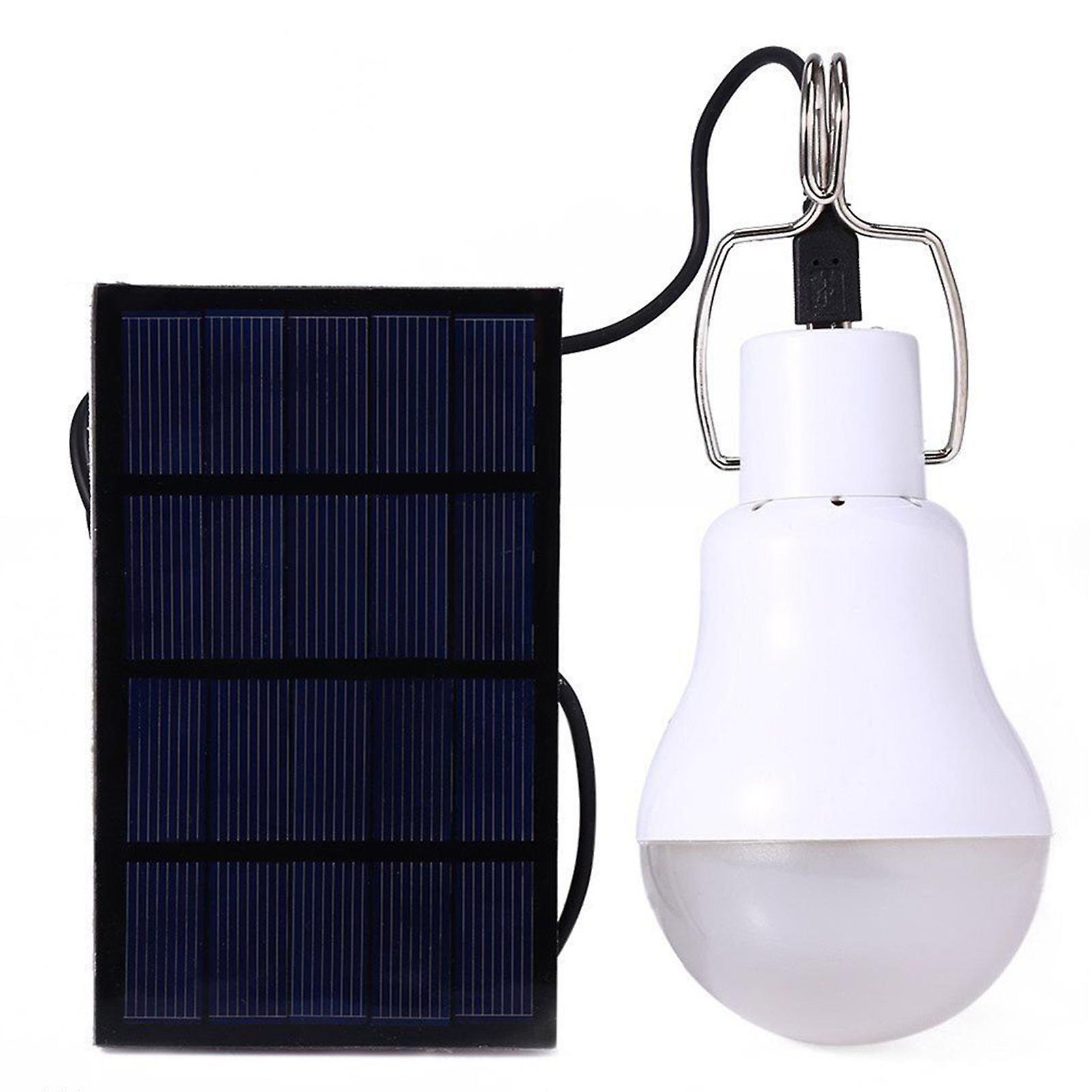 Solar-powered Led Bulb White Light Rechargeable Portable Outdoor Solar Lamp For Camping Fishing Night Emergency