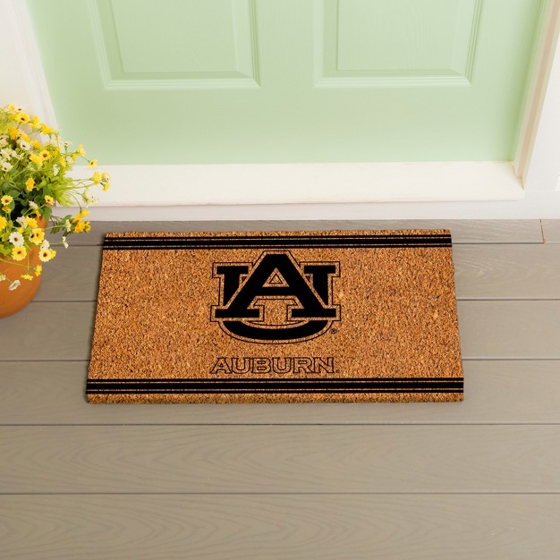 Evergreen Auburn University Logo Turf Mat Brown 28 X 16 Inches Indoor Outdoor Doormat