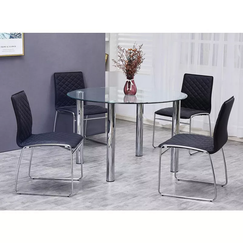 Best Master Furniture Duncan Chrome Dining Chair， Set of 2