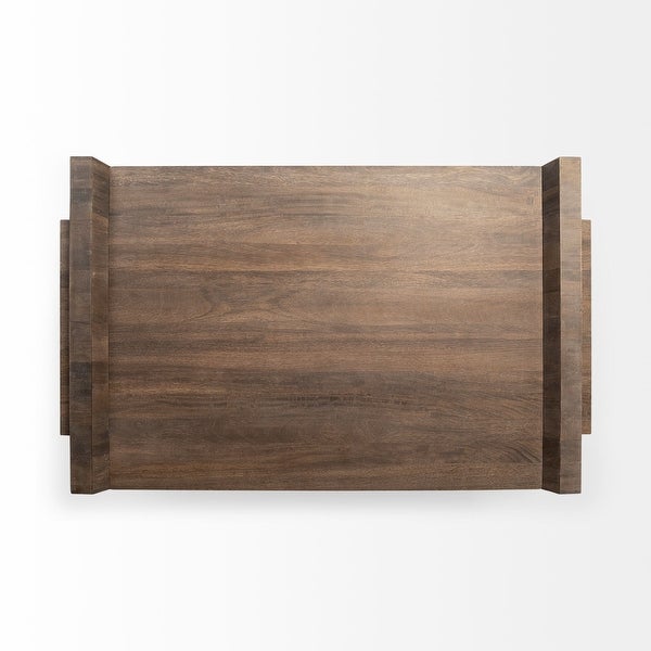 Elaine Natural Brown Solid Wood Top and Base Coffee Table