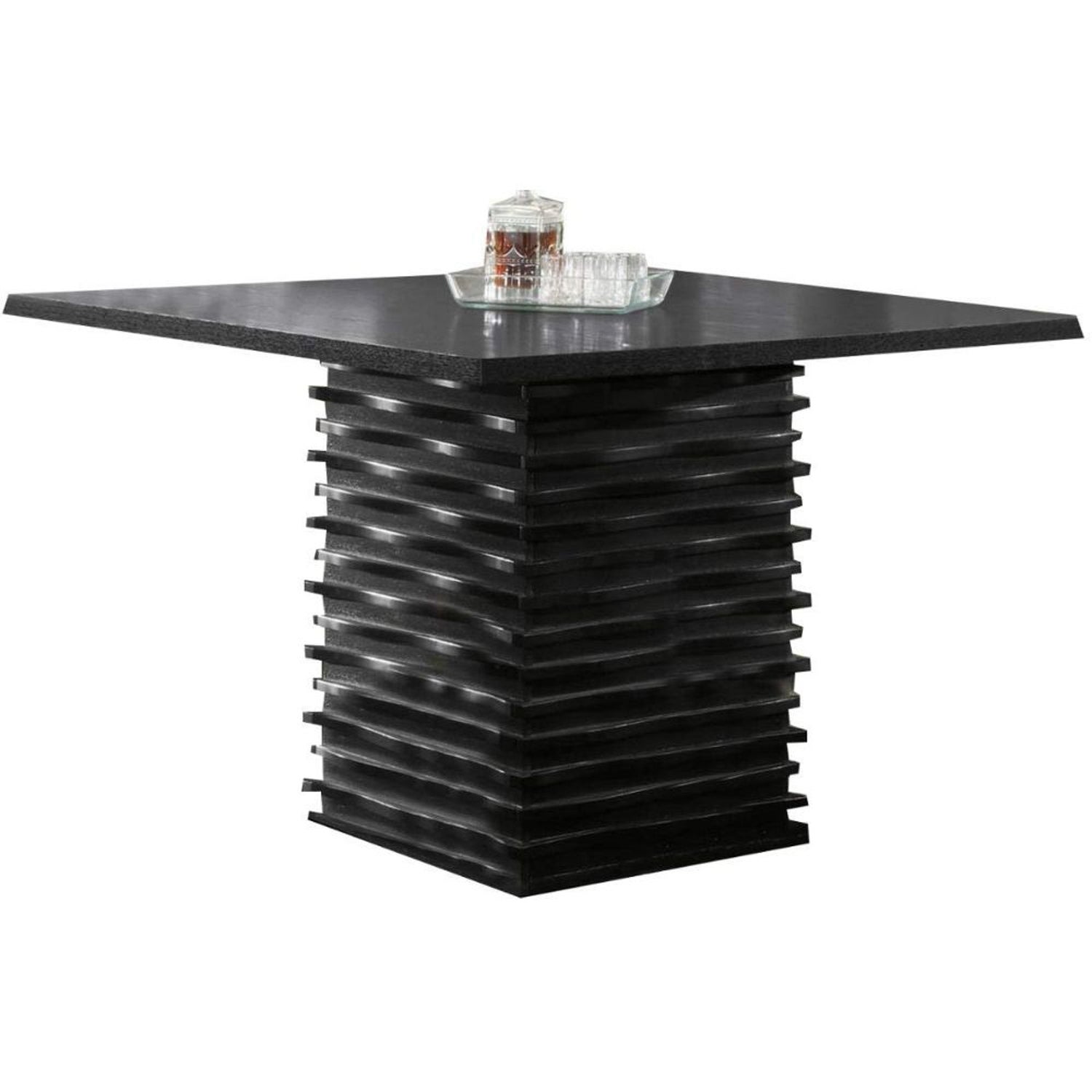 Wood Square Top Table in Black Finish