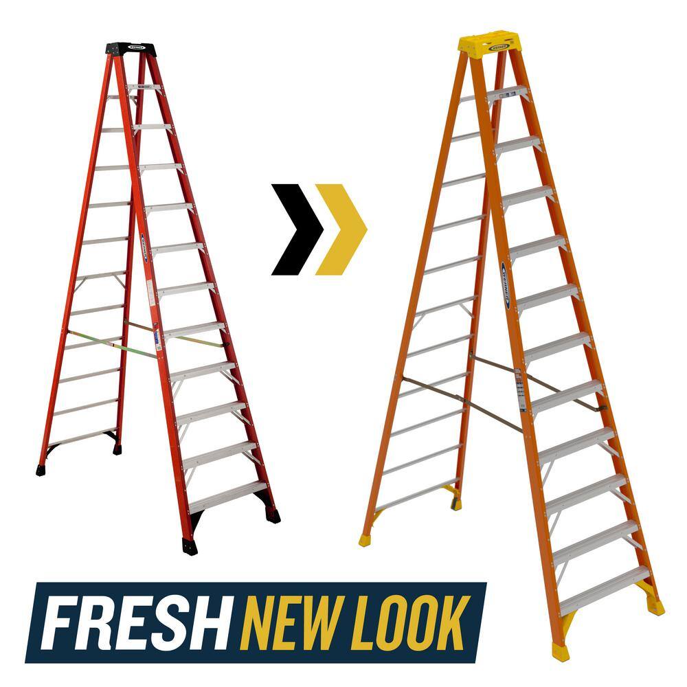 Werner 12 ft. Fiberglass Step Ladder (16 ft. Reach Height) with 300 lbs. Load Capacity Type IA Duty Rating NXT1A12