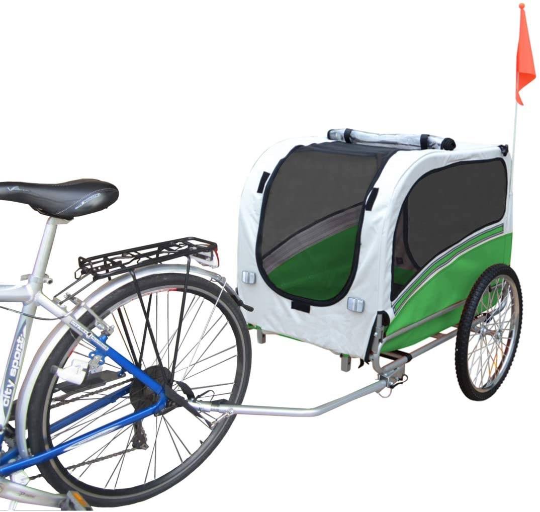 Dog Cart Bicycle Trailer Animal Carrier Pet Bike Trolley with Door