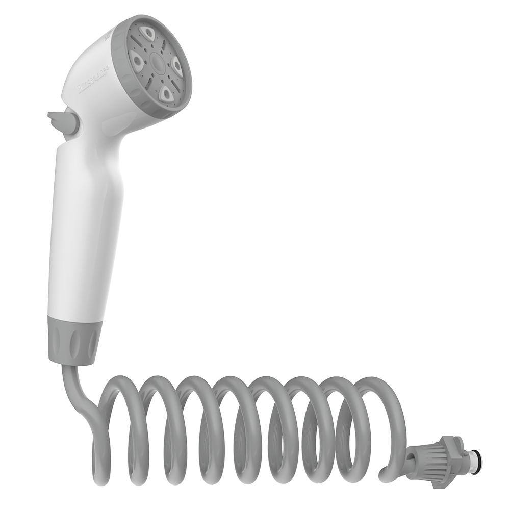 RINSE ACE 3-Spray Single Freestanding Handheld Adjustable Shower Head in White 94566