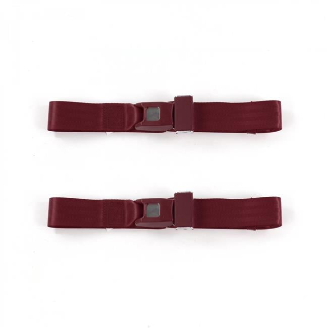 Jeep Wrangler 1987-1996 Standard 2 Point Burgundy Lap Bucket Seat Belt Kit - 2 Belts