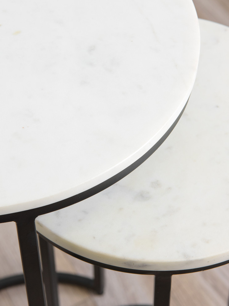 Ellery Marble Nesting Tables   Transitional   Coffee Table Sets   by Best Home Fashion  Houzz