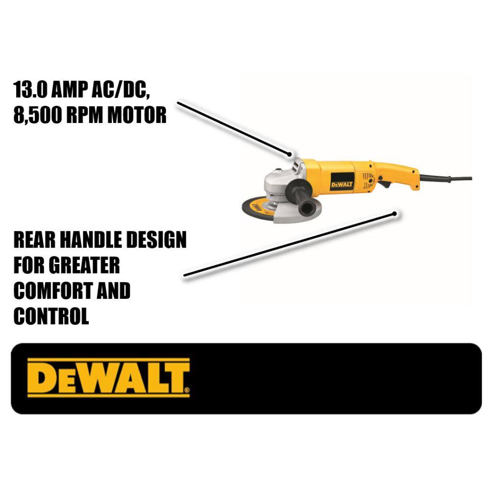 DW 13 Amp 7 in. Heavy Duty Angle Grinder with Bag and Wheels DW840K