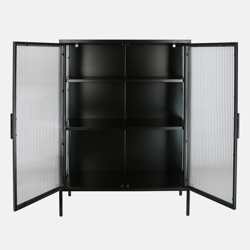 48 Inch Double Glass Door Storage Cabinet