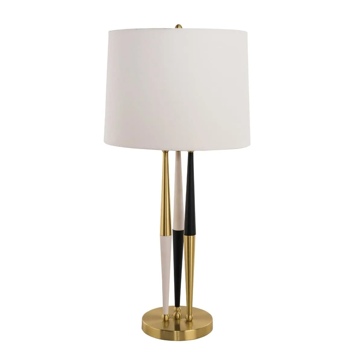 Gold， Black And White Metal Frame Table Lamp