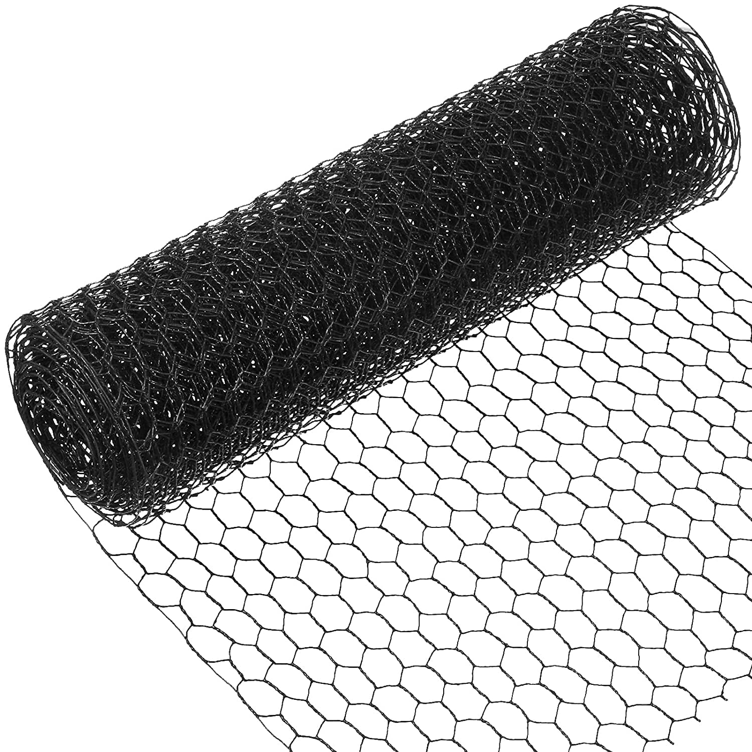 2 Sheets Chicken Wire Net for Craft Work, Galvanized Hexagonal Wire Mesh (Black,13.7 x 40 Inches)